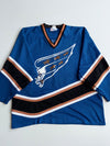 Vintage 90s Trimark Screaming Eagle Hockey Jersey – Blue & Copper(2XL)