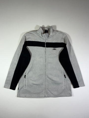 Vintage Umbro Grey Black Panel Fleece Jacket (2XL)