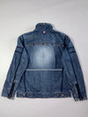 Y2K FUBU Jeans Collection Zip-Up Denim Moto Jacket (M)