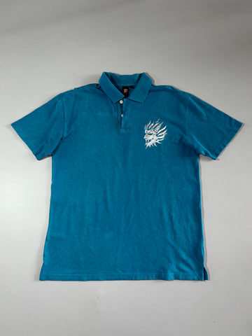 Oniarri Embroidered Oni Mask Polo – Teal (L)