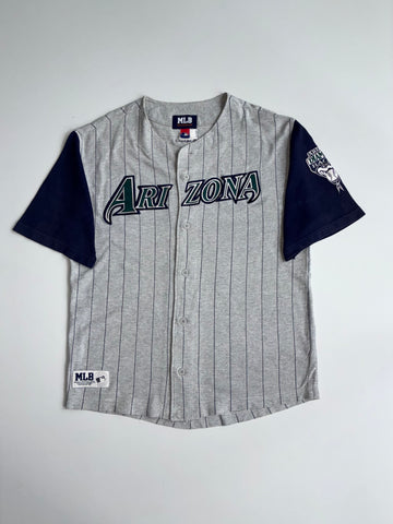 MLB Arizona Diamondbacks Pinstripe Baseball Jersey Grey (Xl/2Xl)