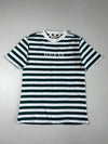 Guess Originals Green & White Striped T-Shirt – Embroidered Los Angeles Logo (L)