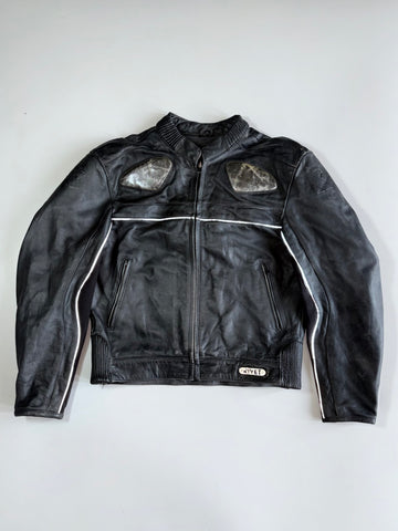 Vintage Rivet’s Pure Genuine Leather Racing Jacket With Carbon Fibre Protection (XL)