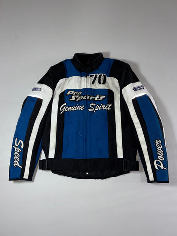 Vintage Hein Gericke "Genuine Spirit" #70 Pro Sports Mesh Racing Moto Jacket completely Paded (L)