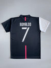 CR7 Museu Black & White Split Football Jersey Ronaldo Signature Print (S)