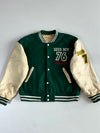 Seed Boy 76 Green Varsity Leather Sleeve Jacket (M/L)