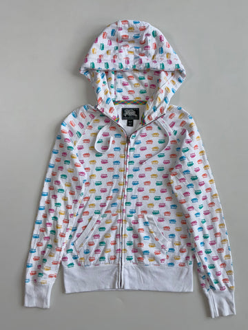 Roots Canada All-Over Rainbow Beaver Logo Zip Hoodie(S)