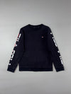 FILA White Line Black Logo Sleeve Crewneck Sweatshirt (S)