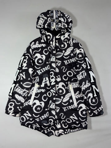 YANPAI All-Over Graffiti Graphic Hooded Puffer Parka Women’s (S)