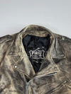 First Genuine Leather Distressed Biker Jacket (M)