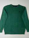 Polo Ralph Lauren Forest Green Aran Cable Knit Sweater (M)