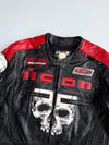 Icon “Skull Jacket” Genuine Leather Motorcycle Jacket Back Padded (M)