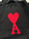 AMI Paris Ami de Coeur V-Neck Wool Sweater (M/L)