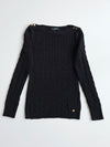 Lauren Ralph Lauren Black Cable Knit Sweater with Gold Buttons | woman’s Size (XS)