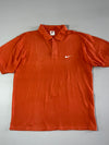 Vintage 90s Nike Mini Swoosh Orange Polo T-Shirt (XL)