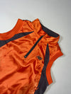 New Balance Orange Ripstop Half-Zip Vest – Grey Panels (XXS)