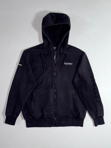 Discovery Expedition Black Embroidered Zip-Up Hoodie (L)