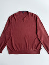 BOSS Hugo Boss Rust Maroon V-Neck Sweater (XL)