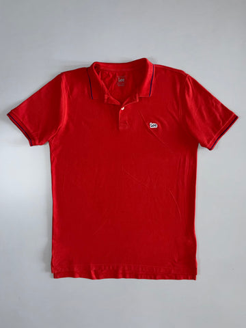 Lee Red Polo (Tipped Collar) Regular (M)