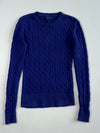 Tommy Hilfiger Royal Navy Cable Knit Crewneck Sweater (XXS)