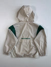 New Balance Beige & Green Colour-Block Hooded Windbreaker Jacket(Xs)