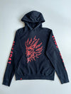 Oniarai Japanese Streetwear Black Red Kanji Graphic Hoodie – (L)