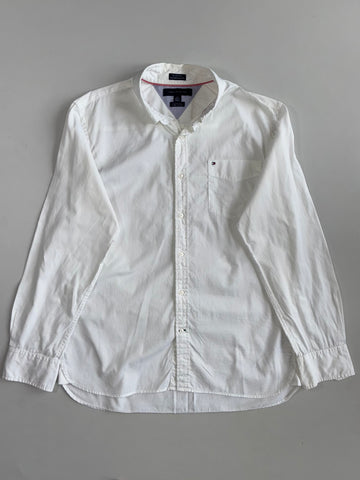 Tommy Hilfiger White 2-Ply Custom Fit Shirt (Xl)