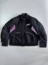 Alpinestars Black Textile Motorcycle Riding Jacket with Purple Mesh Vents & Armor with Detachable Arm (Paded)(XL)