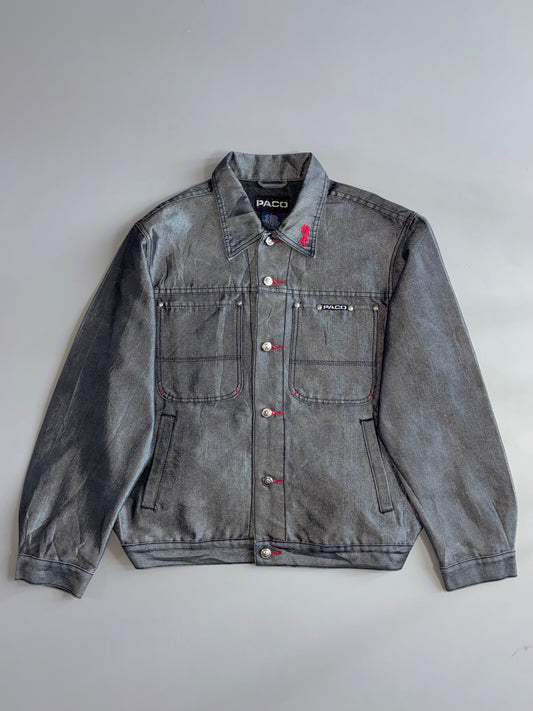 Paco Classic Styling Denim Trucker Jacket Washed Grey (L)