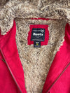 Roots Red Sherpa-Lined Zip Hoodie – Size (S)