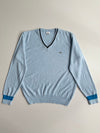 Lacoste V-Neck Tipped Sweater – Sky Blue (XL)