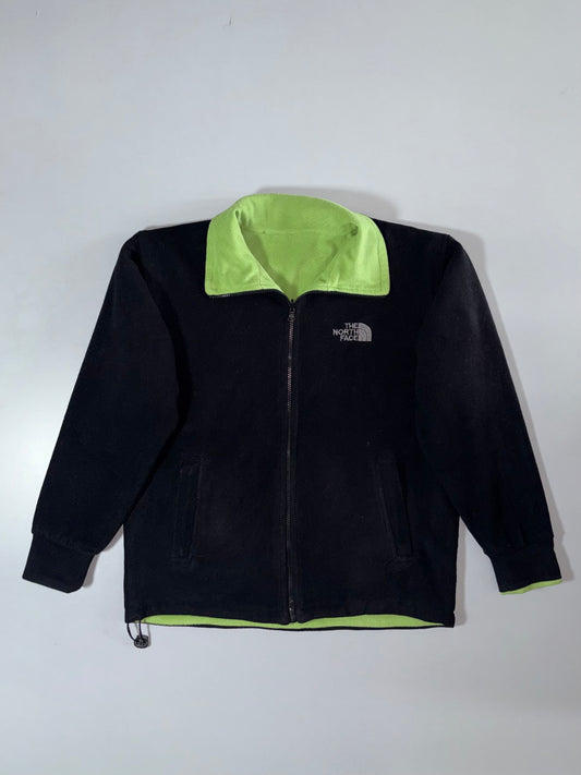 The North Face Denali Fleece Jacket (Black/Green) – Kids/Youth (M)