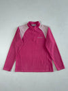 Columbia Pink Half-Zip Fleece Pullover – Two-Tone Shoulder Panels (S)