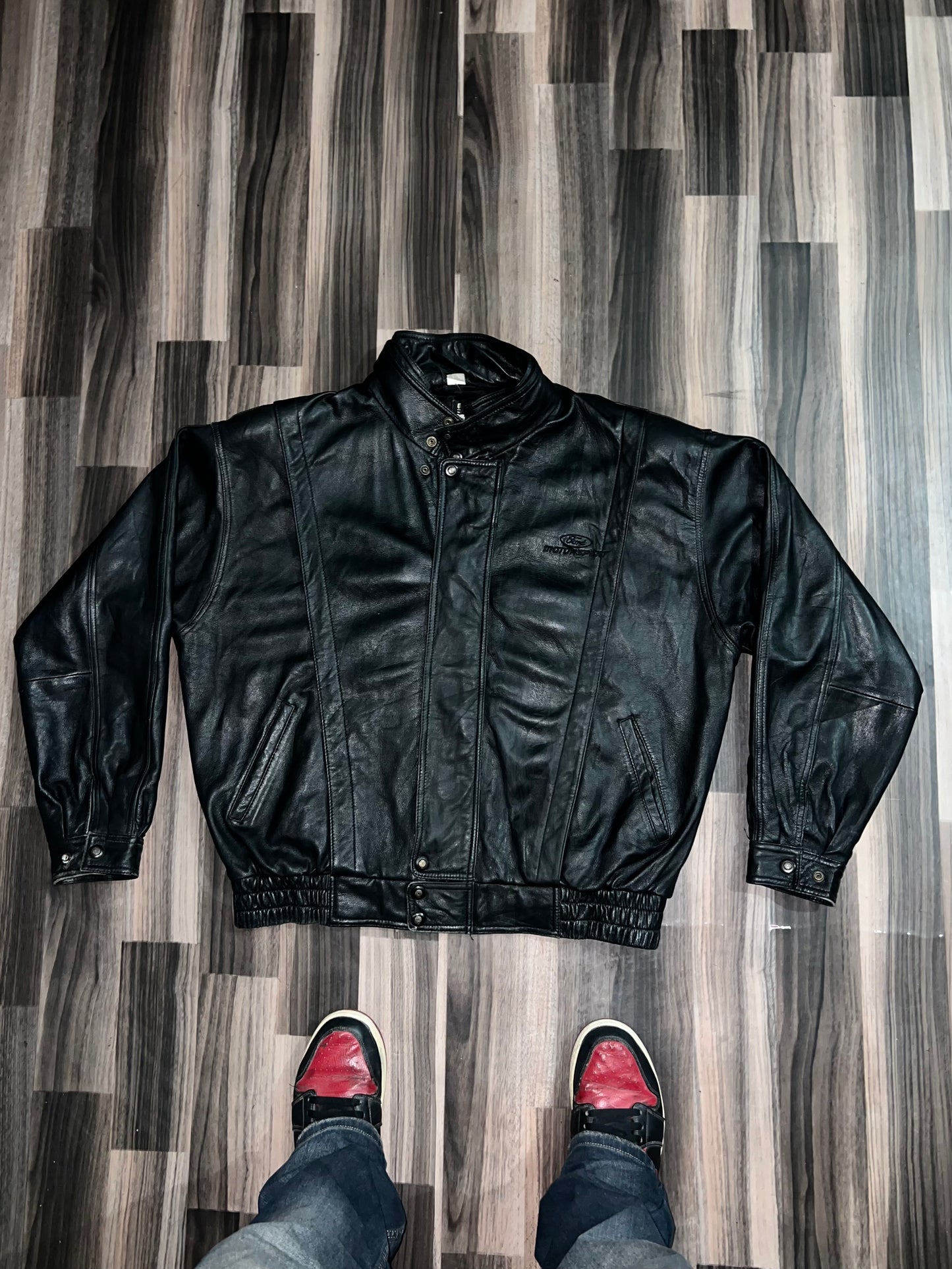 ZFORD MOTOR SPORTS Rare Original Leather Jacket (2XL)