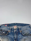 True Religion Billy Giant Big T Distressed Bootcut Jeans (W:34) (L:40)