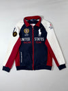 Polo Ralph Lauren “United States Racing Team” 2011 RL Racing Track Jacket – Navy/Red/White Colorblock, (M)