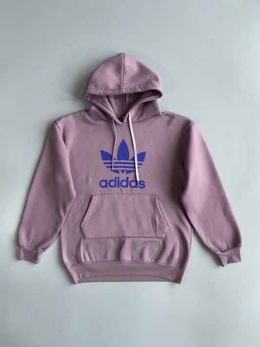 Adidas Originals Trefoil Logo Mauve Pink Pullover Hoodie (L)