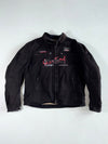 Highway 1 Canvas Motorcycle Jacket – Black, “Division 53” Printed Lining (XL)