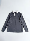 Polo Ralph Lauren Rugby Shirt — Grey Long Sleeve, White Collar (L)