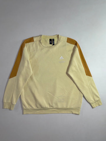 Adidas Pale Yellow & Mustard Colour-Block Crewneck Sweatshirt (XL)