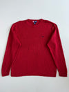 Chaps Red Ribbed Knit Sweater(2XL)