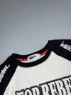 Top Rebel Virus Raglan Sweatshirt White Black Graphic (XL)