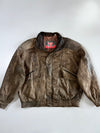 Peromar Vintage Distressed Leather Bomber Jacket (XL)