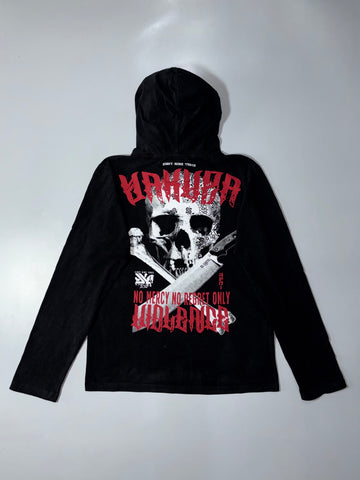Yakuza Clothing Skull  Quarter-Zip Hoodie With Skull mask Black (M)
