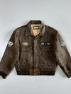 Air Service” Type B-3 Distressed Leather Bomber Jacket (XL)