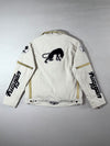 Furygan Racing Textile Jacket – Cream/Off-White with Black Logo Patches, (M)
