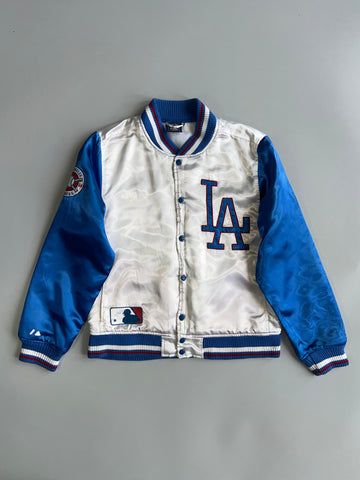 LA DODGERS Majestic Cooperstown Satin Varsity Jacket (L)