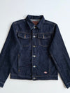 Dickies Raw Indigo Denim Trucker Jacket – Leather Patch (S)