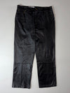 Vintage Otello Outdoor Sports Black Leather Straight Pants (W:36) (L:40)