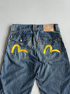 Evisu Denimmaster Wide Leg Denim Shorts (W:32) (L:27.5)